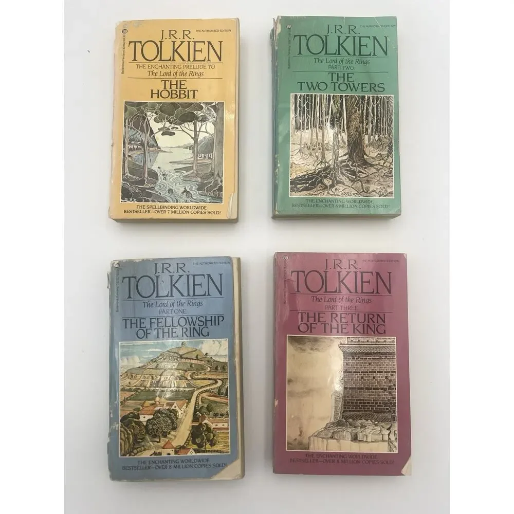 Lord of the Rings JRR Tolkien Box Set 1986 Ballantine 4 Paperback Books, Hobbit - Picture 15 of 16